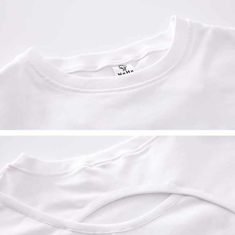 Комплект детской одежды из 2 предметов, весенне-летние костюмы для девочек, джинсовые шорты с высокой талией, топы со средними рукавами и буквенным принтом, комплект одежды