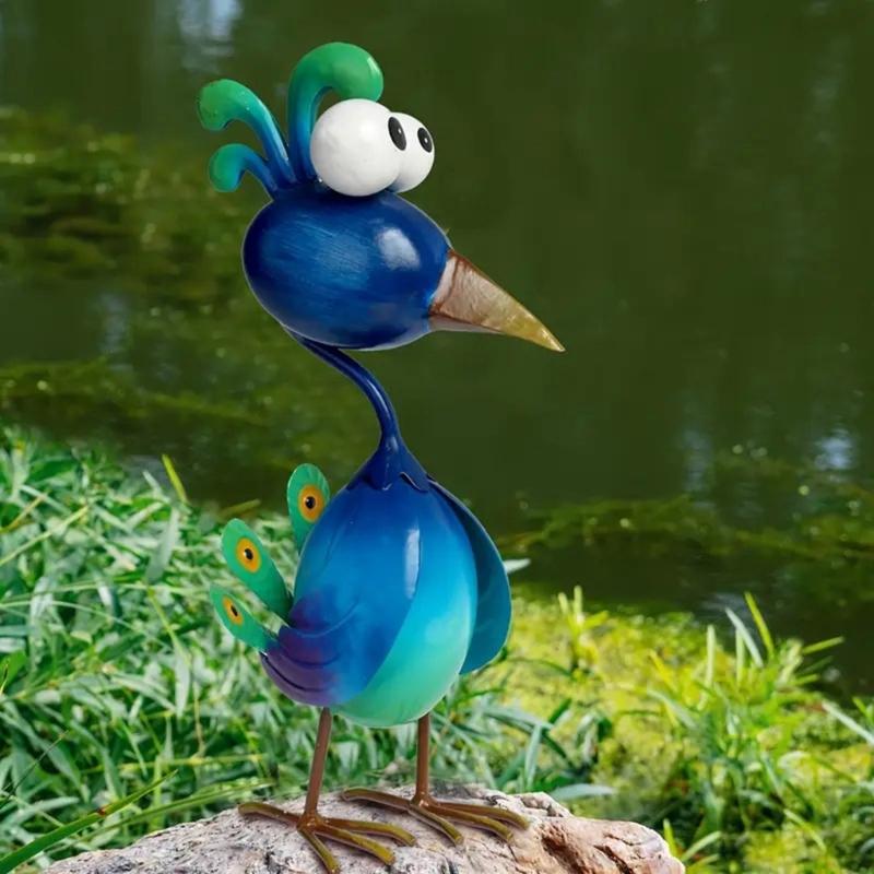 Элегантные Фламинго Павлины Курица Садовая Скульптура Долговечность Устойчивость к Ржавчине Железо Защита от Погоды Арт Декорация