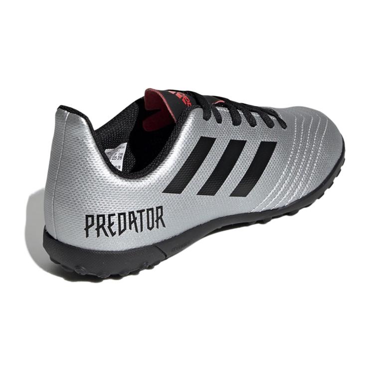 adidas Predator19.4 Скользкие Устойчивые к истиранию Низкие Детские Футбольные Бутсы Серебристо-Черные G25825