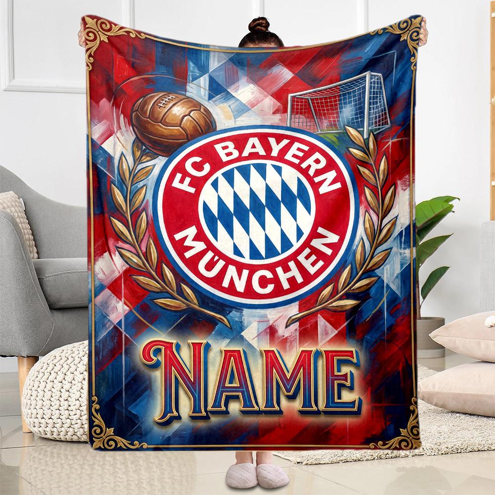 Bayern Munich Legacy Customize Text Blanket Cozy Customizable Blanket Comfortable Perfect for Seaside Sofa Livingroom Bed for All Occasions