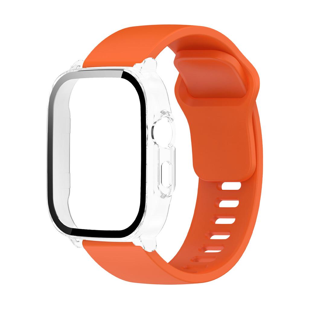 For Realme Watch5 PC Case with Tempered Glass Screen Protector and Silicone Strap Band Full Protection Cover for Realme