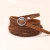 Кожаный браслет для мужчин и женщин, винтажные ювелирные изделия в стиле бохо, многослойные браслеты с тиснением в виде букв