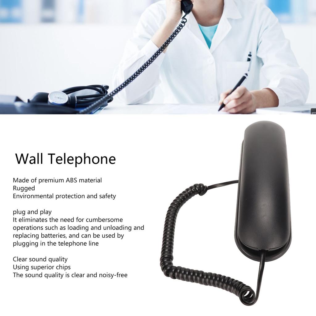Wall Telephone Multifunction NaBig Buttons Function Corded Wall Phone for Hotel