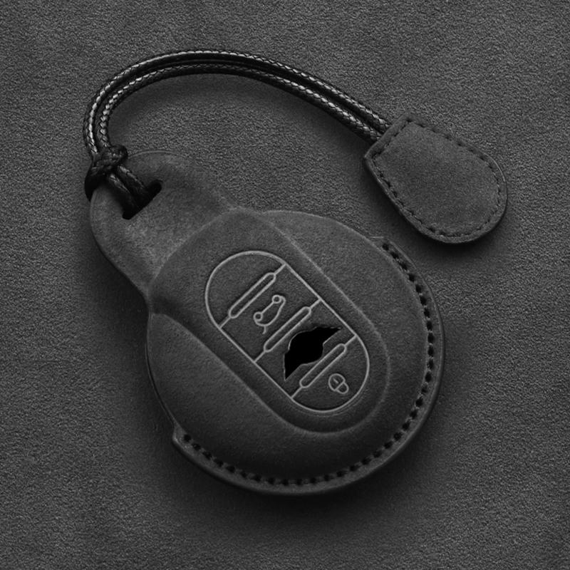 Styling Mouldings Suede Leather Car Key Case For BMW MINI COOPER S ONE JCW F54 F55 F56 F57 F60 CLUBMAN COUNTRYMAN Remote Fob Key