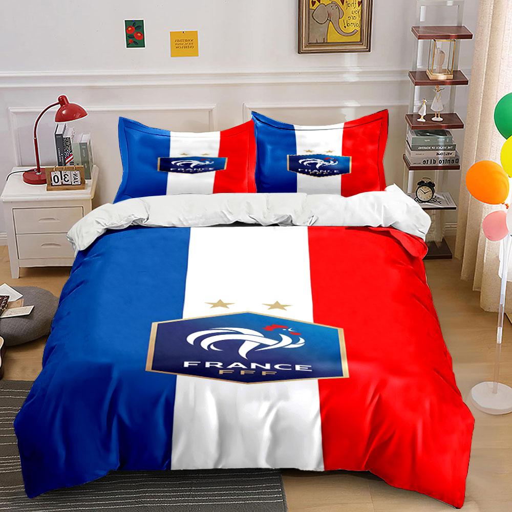 Tricolor stripes, rooster emblem. Bedding sets Duvet cover sets Duvet covers Pillowcases(1*Duvet Cover 2*Pillowcases without duvet insert)