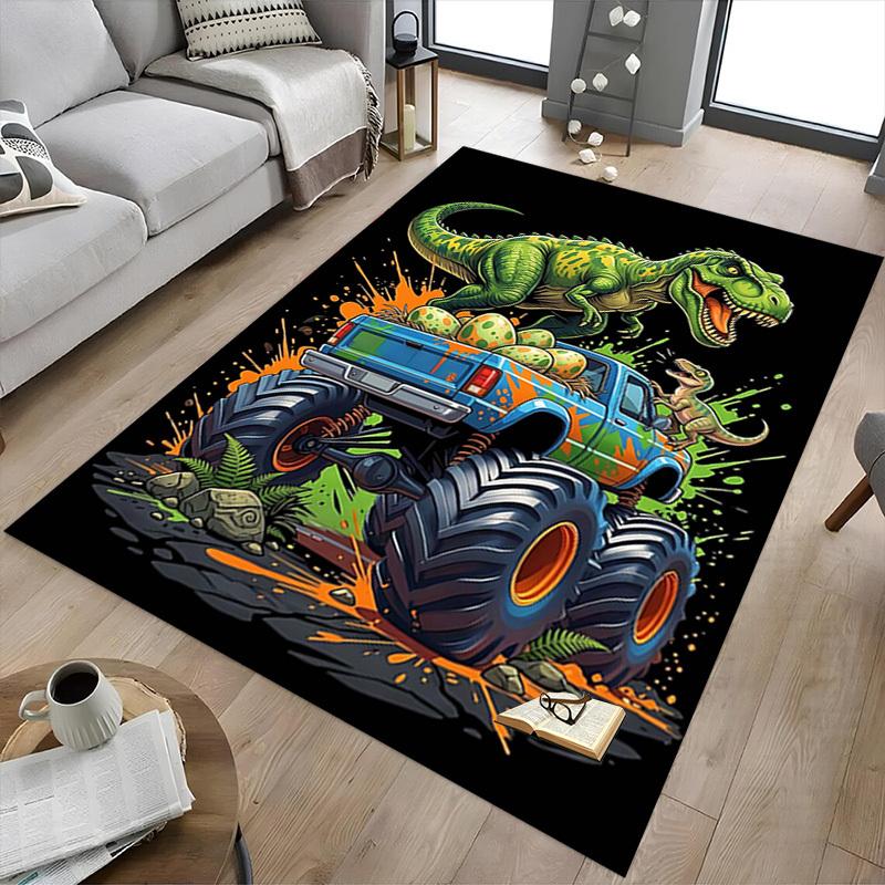 1PC Dinosaur Truck Extra Large Non-Slip Floor carpet, Office, family, bedroom, Studio - Large Area RugJ0378