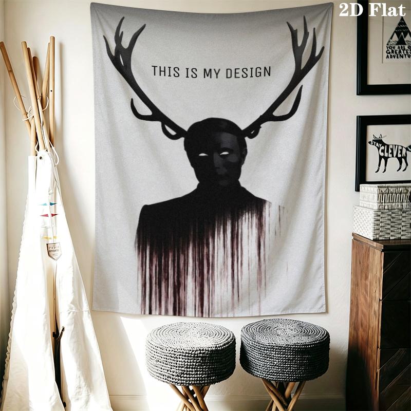 Hannibal Wall Tapestry Aesthetic Wall Hanging Printed Fabric Blanket Decorative Tapestries for Bedroom Living Room Home Decor