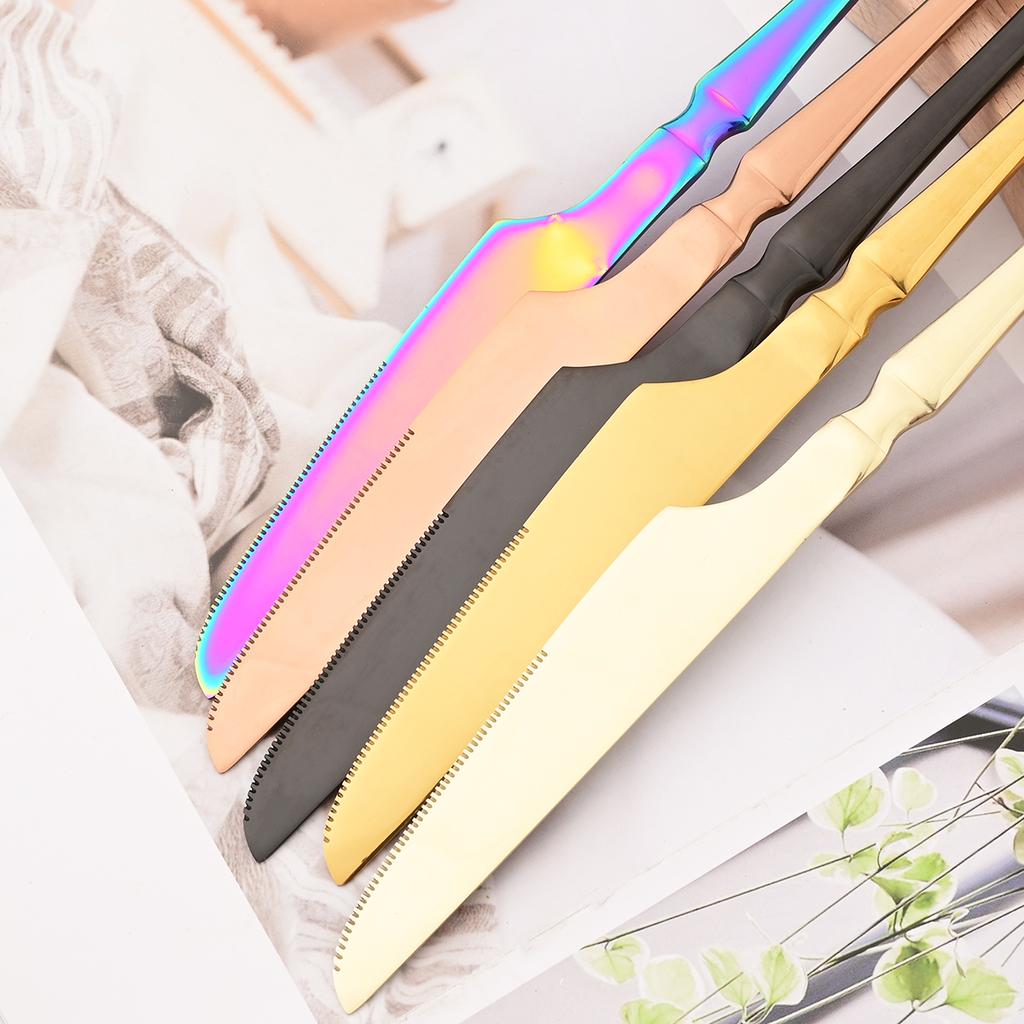 24Pcs Creative Gold Tableware Dinnerware Set Knife Fork Coffee Spoon Cutlery Set Stainless Steel Flatware Western Silverware