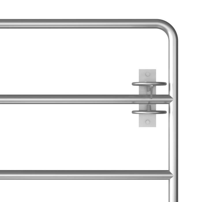 5-bar Gate - VIDAXL - Galvanized Steel - Silvery - Dimensions (150-400)x90 Cm