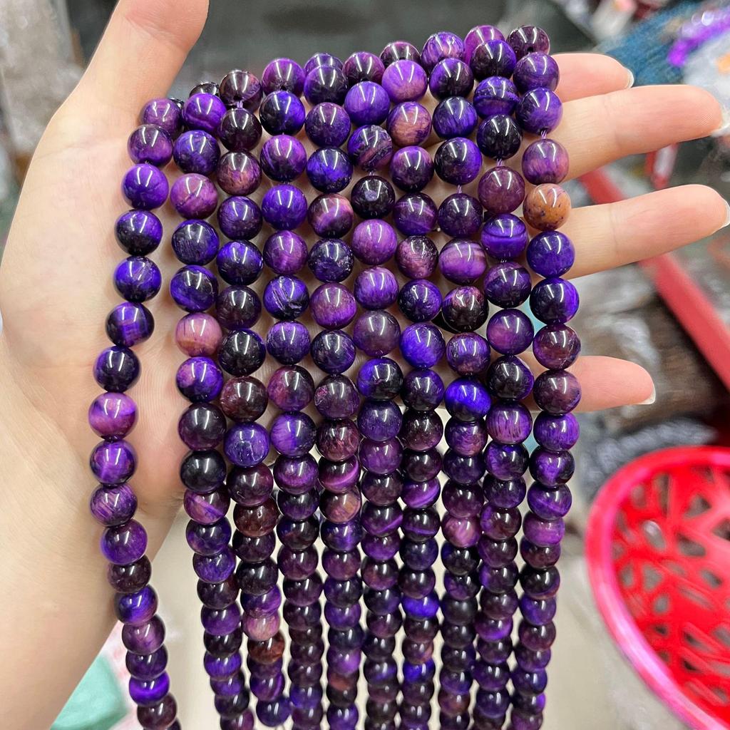 Colored Tiger Eye Starry Sky Stone Round Beads for DIY Jewelry