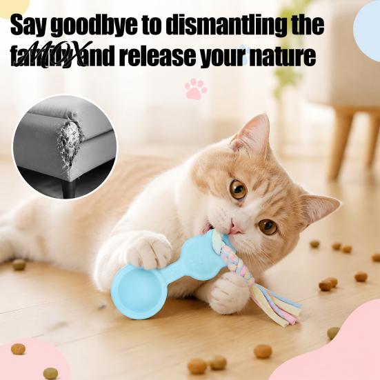 Exercise Pet Toy for Dogs Dog Molar Chewing with Rope, TPR Spoon Head Durable Woven Fetch And Pull Knot Training Toy, Macaron Colors Teeth Cleaning