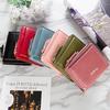 Ladies European and American Style Short Purse Zipper Wallet Bifold Snap Closure Card Holder Horizontal Billfold Pu Leather Cute Small Coin Purse