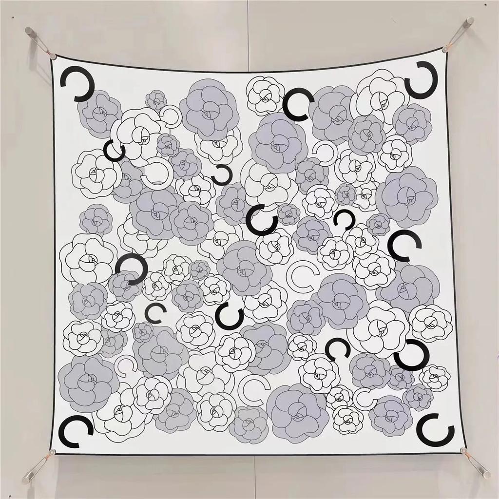 VREOVOR New 90cm × 90cm Large Square Scarf Handmade Desktop Printing Machine Right Angle Curled Edge Twill Silk Fashion Trends
