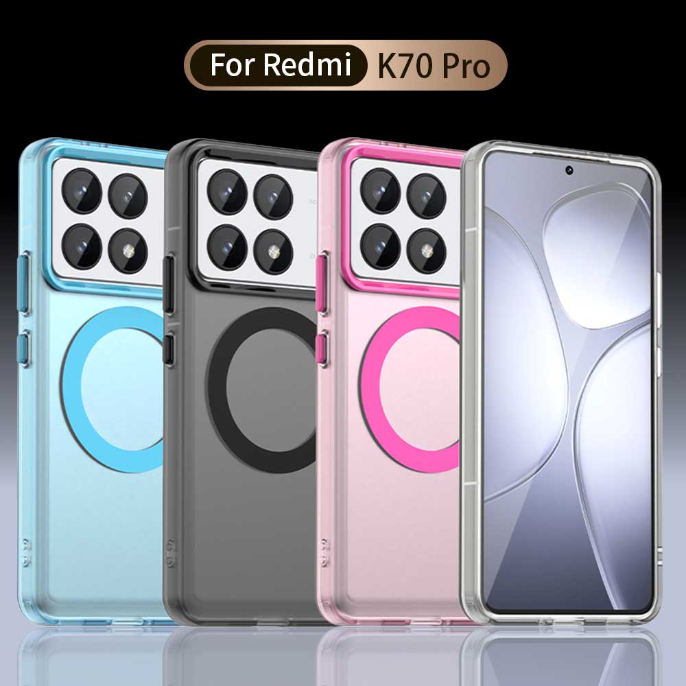 Матовый чехол Magsafe для телефона Xiaomi Redmi K70 K70 Ultra K70 Pro K70E Магнитная беспроводная зарядка Противоударная задняя крышка