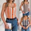 Spring and Summer European and American V-neck Button Hollow Knitted Suspender Top Women