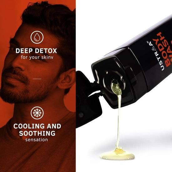 Ustraa Гель для душа с активированным углем, набор из 2 шт., 250 мл — Глубокая детоксикация кожи с активированным углем, увлажнение алоэ вера, очищение