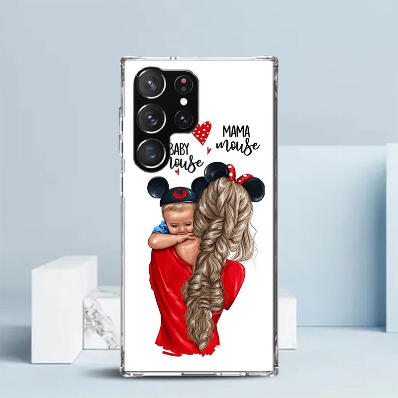 Baby Mom Girls Phone Case For Samsung Galaxy S24 S25 Edge S26 Ultra S22 S23 Plus S21 + S20 FE Soft TPU Back Cover Galaxy S22 S23