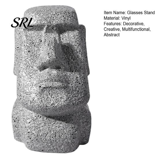 Novelty Gift for Men Women Moai Eyeglass Holder, Abstract Easter Island Stone Stand, Fun Glasses Resin Portrait Figurine Creative Display Stands,