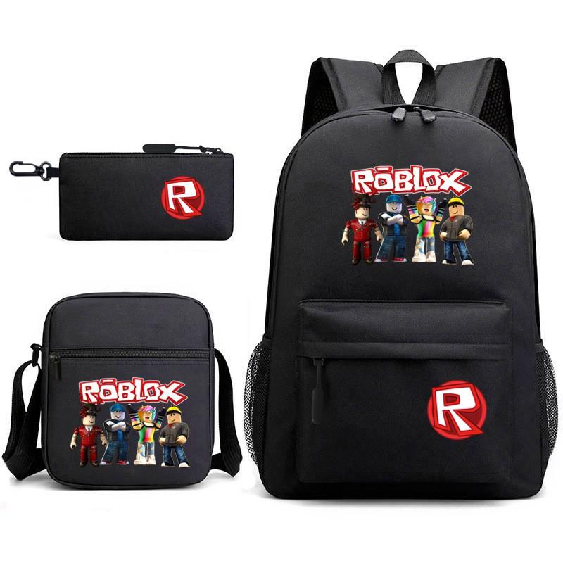 Школьный рюкзак большого объема в стиле Roblox Набор для детей 10-12 лет Ткань Оксфорд С мягкими лямками Водонепроницаемый Дышащий