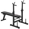 Adjustable Weight Bench Foldable Bench With Barbell Rack Black