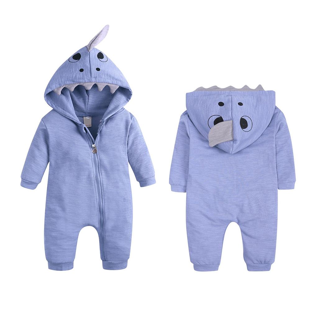 Детская одежда для ползания на Хэллоуин, весенне-осенний комбинезон с капюшоном и длинными рукавами на молнии