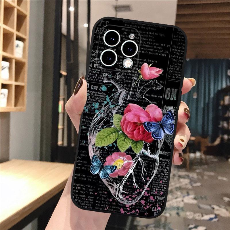Чехол для телефона Heart Flower Art для iPhone 15 14 Pro Max 13 12 11 Pro Max XSMax XR 12 13 mini 14 Plus