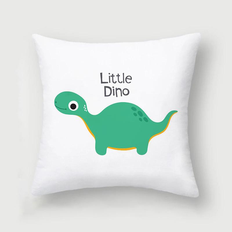 Cute and Interesting Cartoon Dinosaur Throw Pillow Set Sofa Chair Cushion Cover Children's Room Home Decoration Pillowcase 45x45