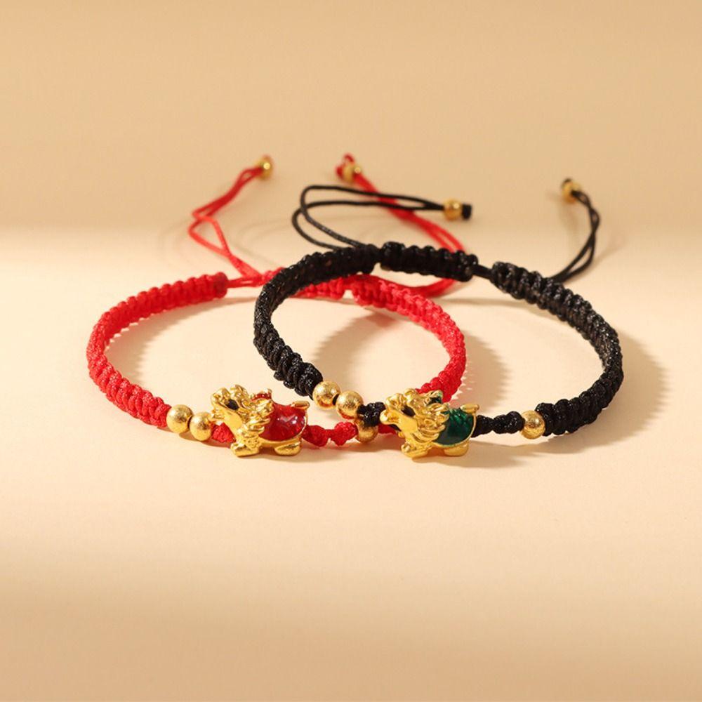 Браслет-подвеска Год Дракона Черепахи на Новый год Браслет Удачи Креативная Счастливая Красная Веревочка Девочки