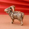 Латунная фигурка козла, винтажная модель овцы с длинным рогом, мини-статуэтка животного из металла, скульптура