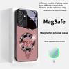 Красивый Розовый Феникс Для Samsung S25 S25 Edge S25Ultra S8 9 10 20 S21 Pro S22 Plus S23 FE S24 Ultra Magsafe Стеклянный Чехол для Телефона