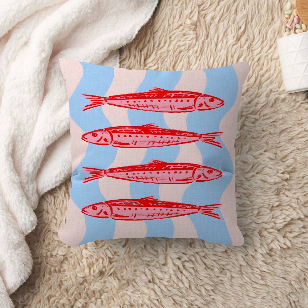 Colorful Sardine Lobster Fish Ocean Animal Pillow Anime Pillow Sofa Bed Head Pillow Cover Cushion Cover x cm Fashion