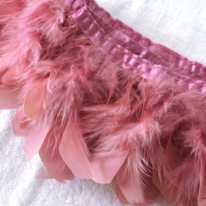Encrypted Turkey Feather Fire Piece Feather Cloth Edge Skirt Lace Feather Lamp Diy Dance Clothes Accessories Decorative Materials