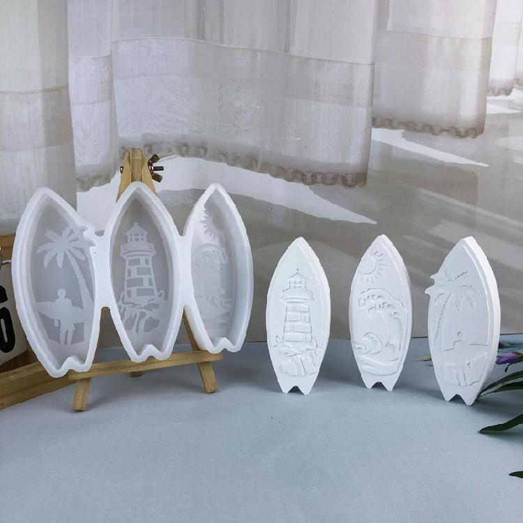 Artistics Surfboard Silicone Mould for Plasters Cement Craft Heat Safe Materials Quick Cleaning Home Decoration Supply