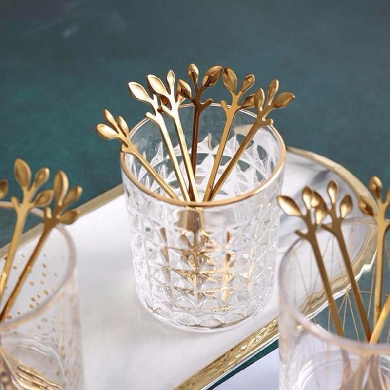 6 шт., вилки для фруктов из нержавеющей стали, золото, серебро, вилка для торта, посуда для закусок и салата