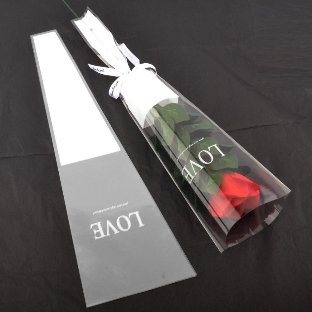 50Pcs Single Flower Flower Wrapping Bag Love Single Rose Sleeves New Bouquet Wrapper Party Supplies