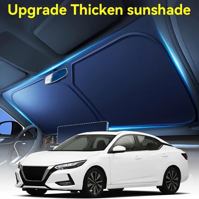 Portable Car Sunshade Upgraded Thick Sunshade Single Piece Car Windshield Sunshade Easy to Install and Foldable StorageWindshield Sunshades 1