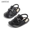 Baby Boys Girls Fashion PU Leather Sandals Baby Shoes Summer Retro Infant Slippers Soft Bottom Shoes Anti-Slip Shoes For Newborn