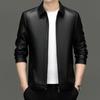 Тонкая кожаная куртка для мужчин весна и осень новая мужская кожаная куртка повседневная деловая тонкая мужская куртка из искусственной кожи с лацканами