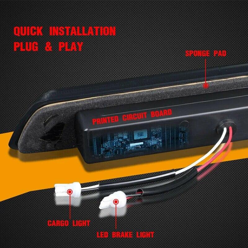 For 2009 2010 2011 2012 2013 2014 Ford F150 Smoke Lens LED 3RD Third Brake Stop Tail Cargo Light Backup Signal Lamp