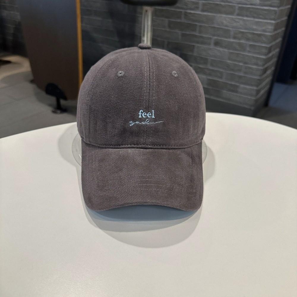 Embroidery Letter Rugged Baseball Cap Solid Color Duck Tongue Cap Fashion Sun Hat  for Women