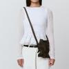 Pleatsmama Mini Crossbow Bag Black Brown Glitter