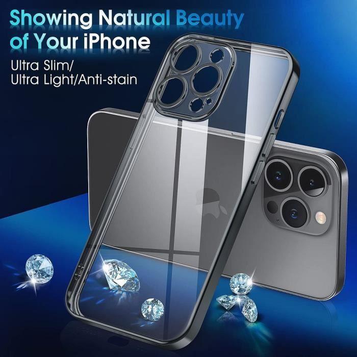 Coque de protection - E.F.CONNECTION - pour iPhone 14 Pro Max - TPU souple - Effet cristal - 2 verres trempés