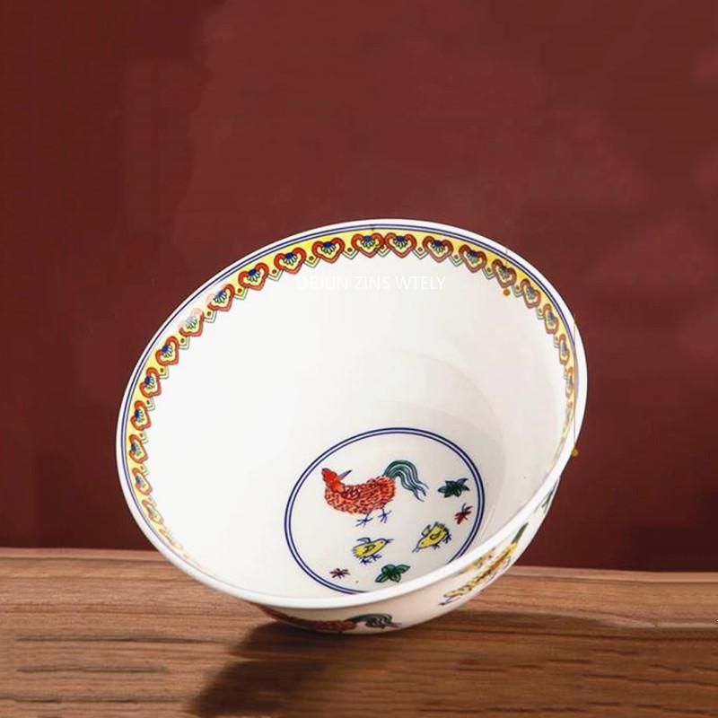 1 шт. Керамическая посуда Jingdezhen Антикварный стиль Термостойкий костяной фарфор Миска для рамена Высококачественная бытовая миска для йогурта и салата
