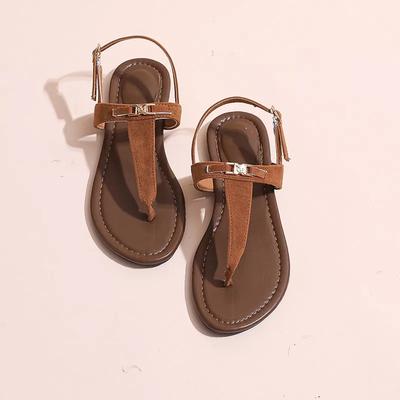 Модная женская обувь 2024 Горячая распродажа Босоножки женские с открытым носком Модные с металлической отделкой Пляжные сандалии женские Новые сандалии на плоской подошве с ремешком и пряжкой