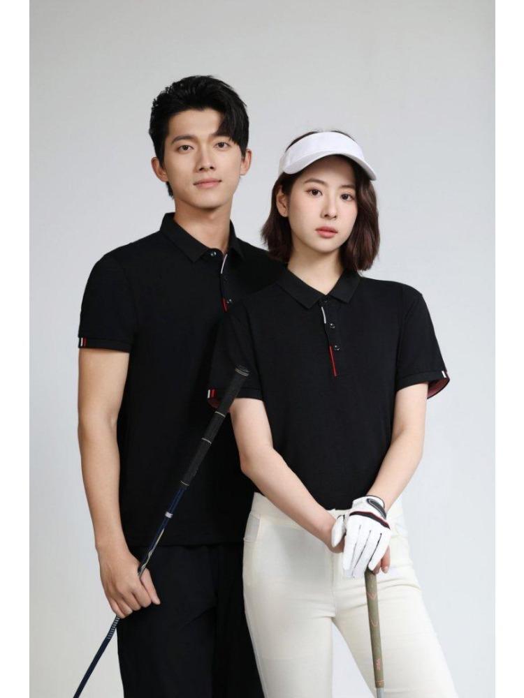 Однотонная футболка Летняя мужская и женская с лацканами и короткими рукавами YG-188