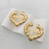 Lateefah Best-Selling Retro Exaggerated Love Stainless Steel Bamboo Earings for Women Creative Fashion Hoop Earrings