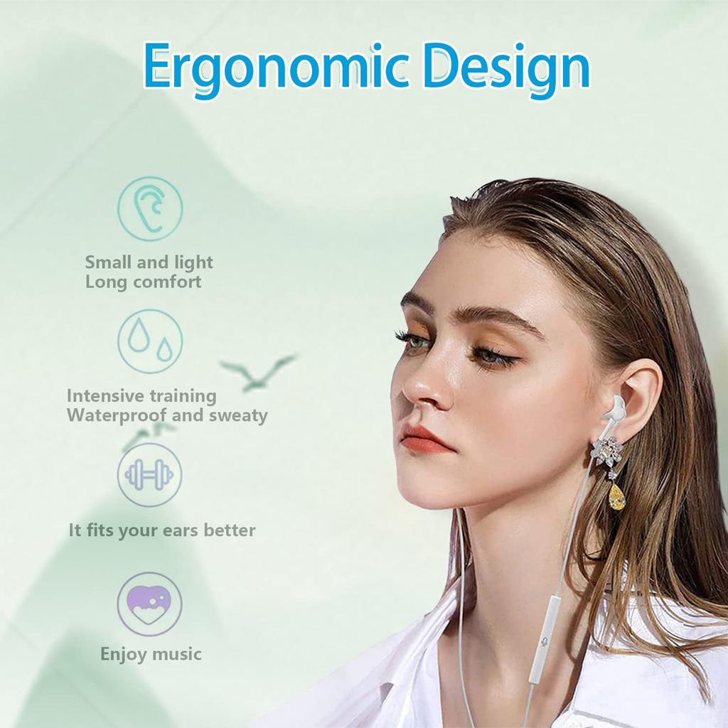 Wired iPhone Earphones Officially Certified Genuine Wired Earphones HIFI Transparent Sound Quality Heavy Bass with Microphone Supports Calls Volume