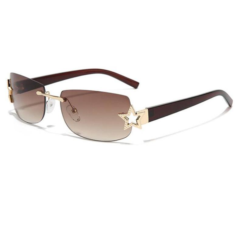 European and American new fashion frameless square sunglasses YK Internet celebrity street shot a sexy trend sunglasses