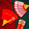 Tassel Fan Shape Red Envelope 6/10 Slots Blessing Pockets New Year Money Pocket  Celebration Party