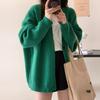 Autumn Women Sweater Knitting Basic Fashion Tops Tees Pockets Cardigan Long Sleeve Korea Shirt Loose Casual Show Thin Coat